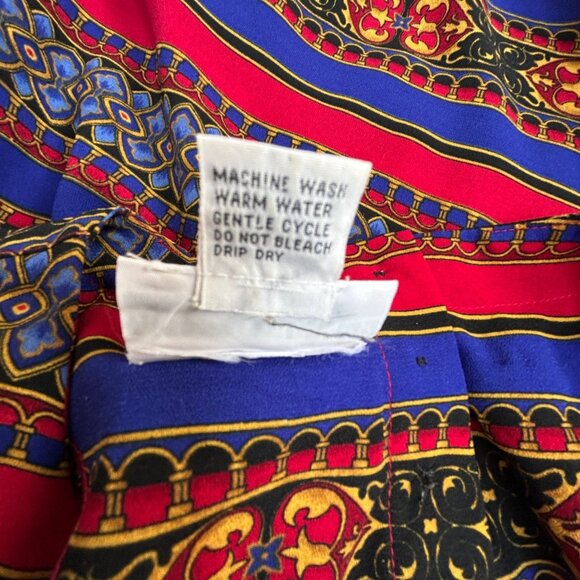 Vintage Alfred Dunner Womens Geometric Stripe Long Sleeve Blouse Retro Size 16 - Picture 4 of 8